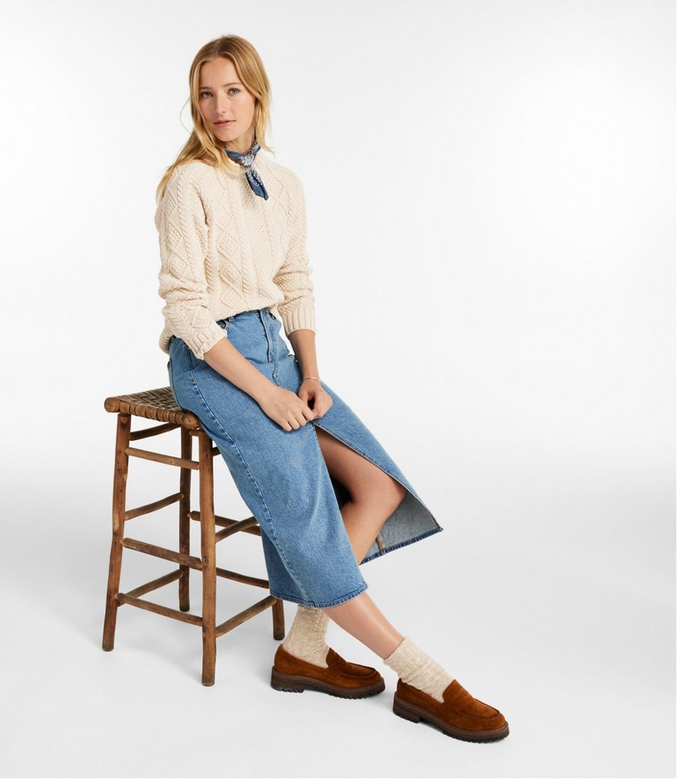 Women's Signature Heritage Denim Midi Skirt / L.L.Bean