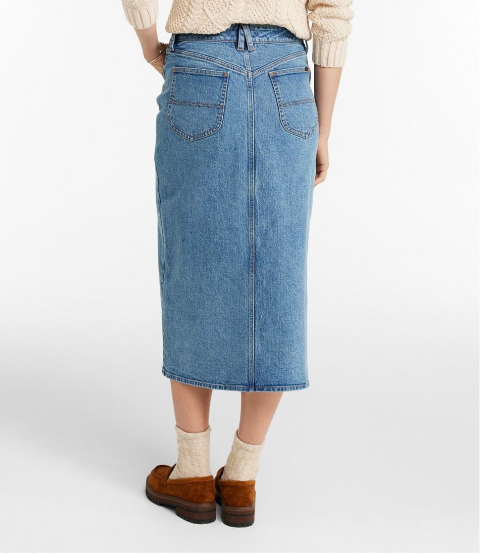 Women's Signature Heritage Denim Midi Skirt / L.L.Bean