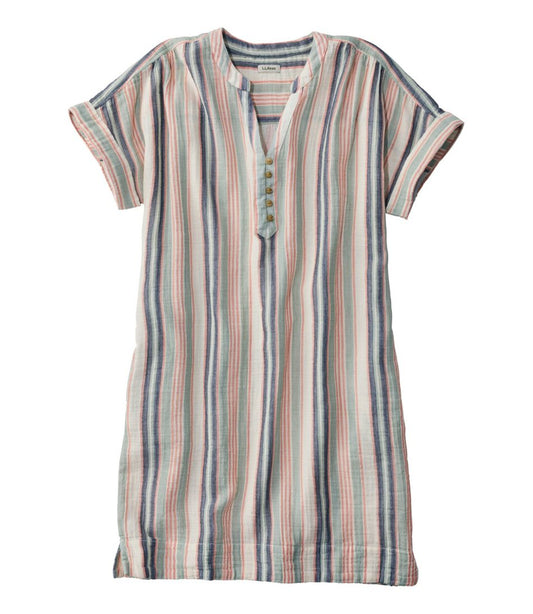 Women's Cloud Gauze Short-Sleeve Shift Dress, Stripe / L.L.Bean