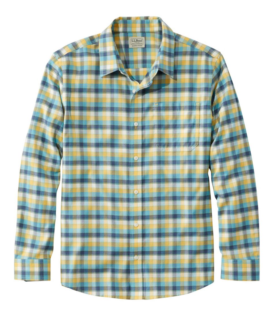 Men's Wrinkle-Free Ultrasoft Brushed Cotton Shirt, Long-Sleeve, Slightly Fitted Untucked Fit / L.L.Bean