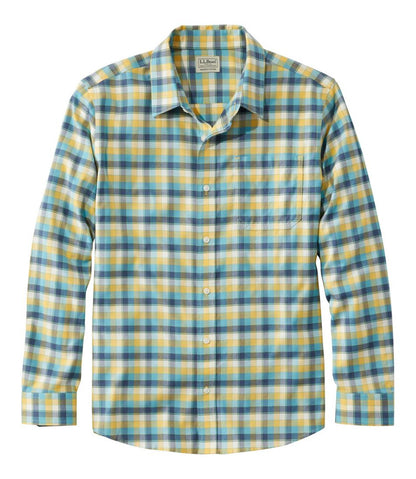 Men's Wrinkle-Free Ultrasoft Brushed Cotton Shirt, Long-Sleeve, Slightly Fitted Untucked Fit / L.L.Bean