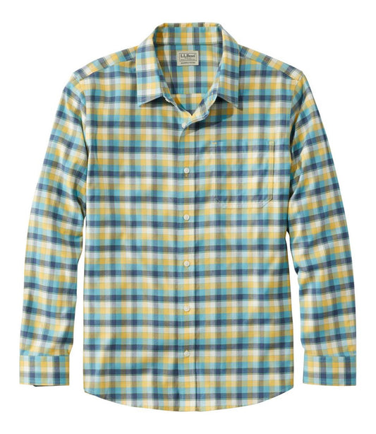 Men's Wrinkle-Free Ultrasoft Brushed Cotton Shirt, Long-Sleeve, Slightly Fitted Untucked Fit / L.L.Bean