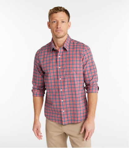Men's Wrinkle-Free Ultrasoft Brushed Cotton Shirt, Long-Sleeve, Slightly Fitted Untucked Fit / L.L.Bean