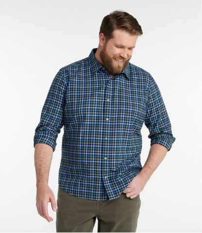 Men's Wrinkle-Free Ultrasoft Brushed Cotton Shirt, Long-Sleeve, Slightly Fitted Untucked Fit / L.L.Bean