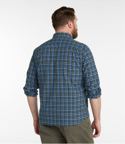 Men's Wrinkle-Free Ultrasoft Brushed Cotton Shirt, Long-Sleeve, Slightly Fitted Untucked Fit / L.L.Bean