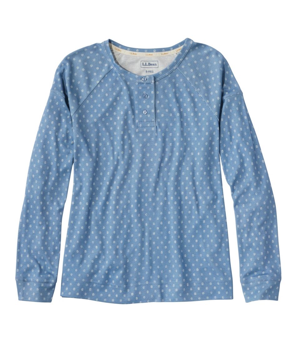 Women's Restorative Sleepwear, Long-Sleeve Henley Print / L.L.Bean
