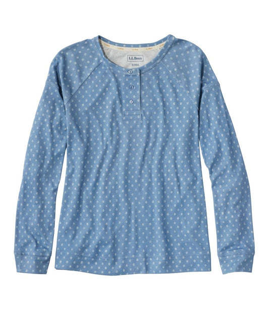 Women's Restorative Sleepwear, Long-Sleeve Henley Print / L.L.Bean