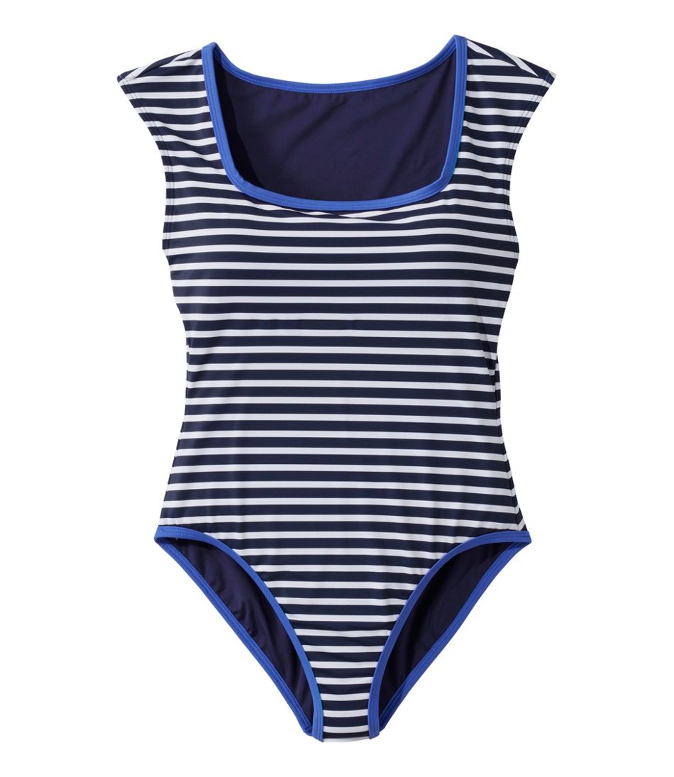 Women's Coastal Essentials Swimwear, Squareneck Tanksuit Print / L.L.Bean