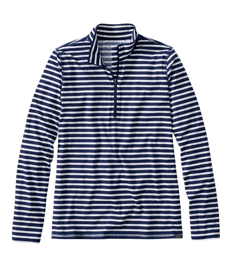 Women's SunSmart® UPF 50+ Sun Shirt, Quarter-Zip Stripe / L.L.Bean