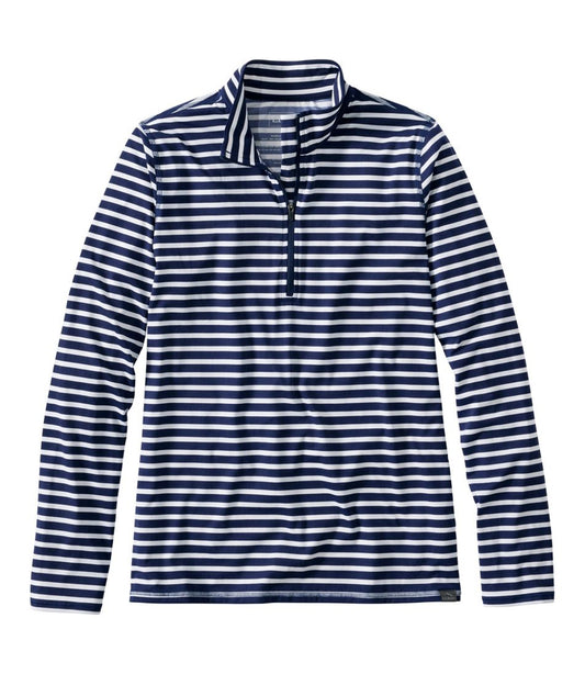 Women's SunSmart® UPF 50+ Sun Shirt, Quarter-Zip Stripe / L.L.Bean