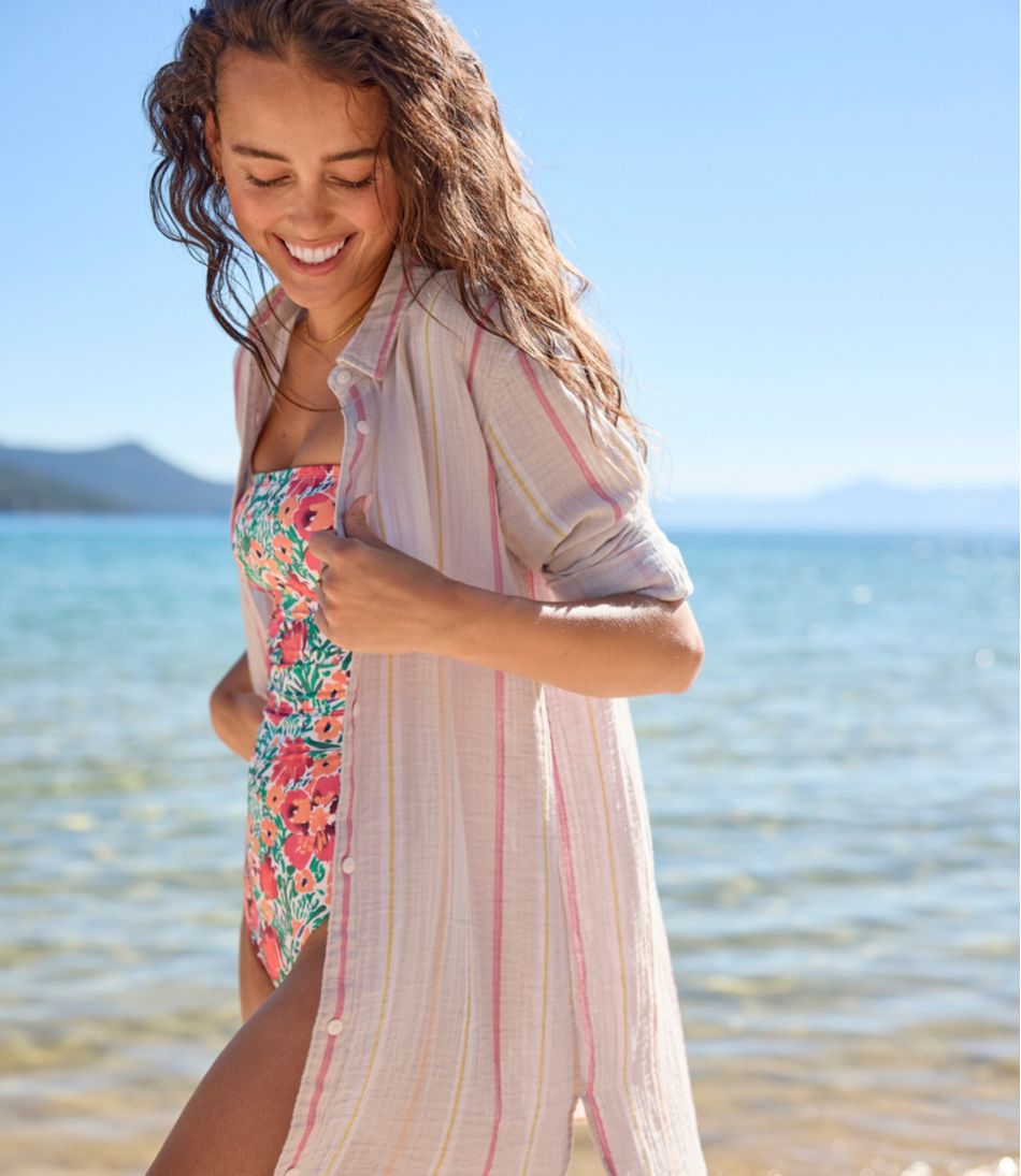 Women's Cloud Gauze Cover-Up Shirt, Stripe / L.L.Bean