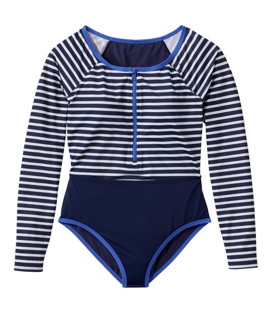 Women's Coastal Essentials Swimwear, Long-Sleeve Tanksuit Print / L.L.Bean