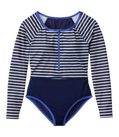 Women's Coastal Essentials Swimwear, Long-Sleeve Tanksuit Print / L.L.Bean