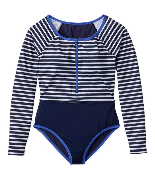Women's Coastal Essentials Swimwear, Long-Sleeve Tanksuit Print / L.L.Bean