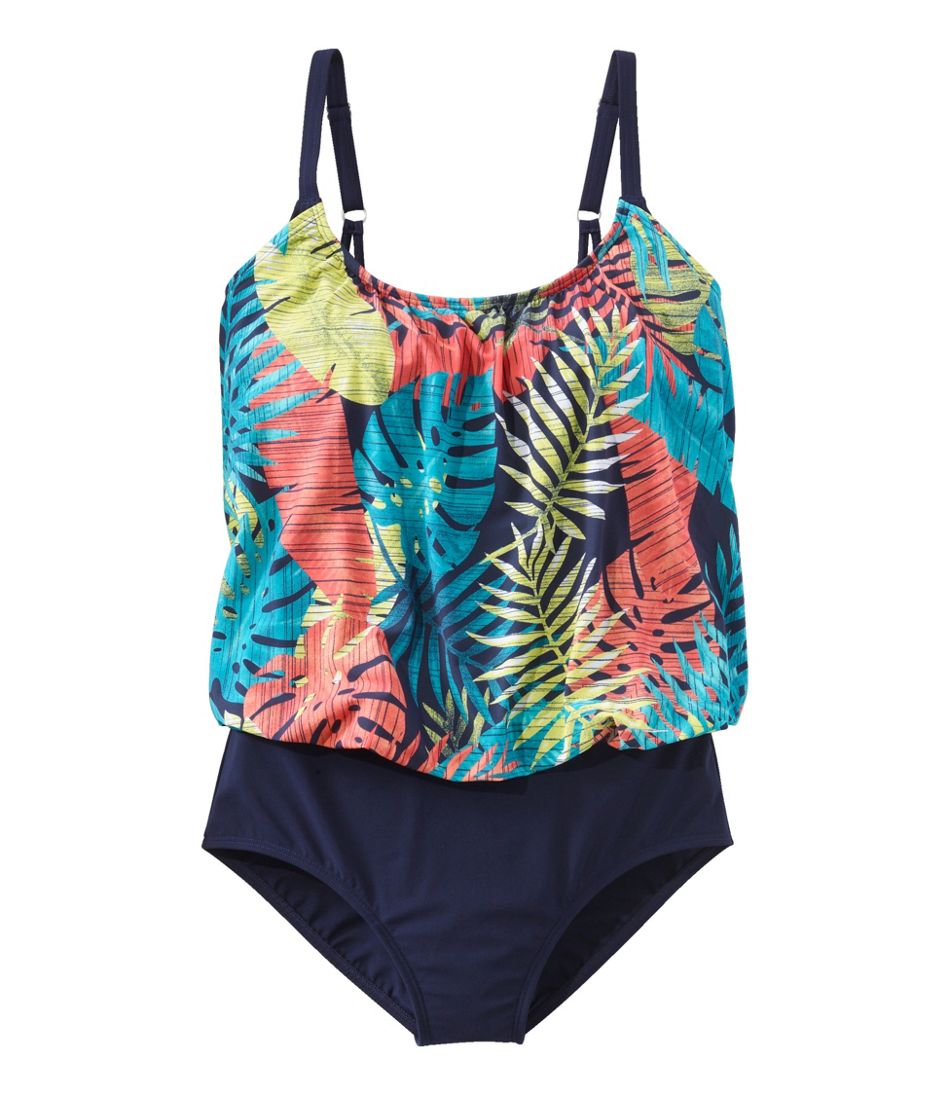 Women's Shaping Swimwear, Blouson Tanksuit Print / L.L.Bean