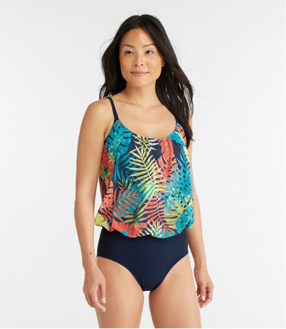 Women's Shaping Swimwear, Blouson Tanksuit Print / L.L.Bean