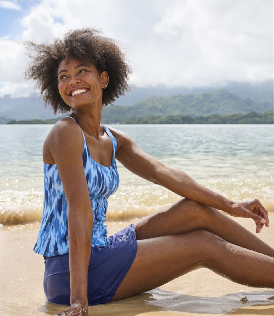 Women's New Currents Swimwear, Squareneck Tankini Top Print / L.L.Bean