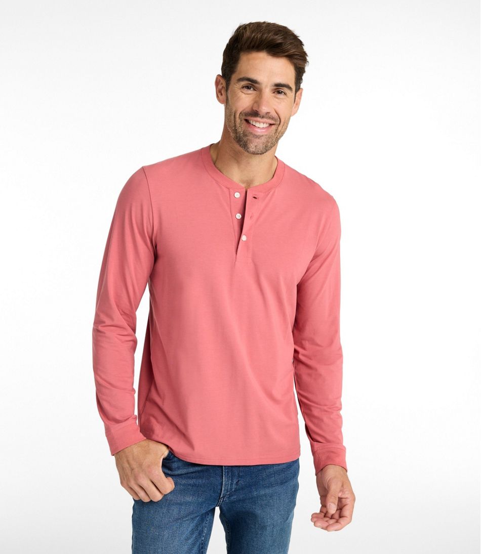 Men's Comfort Stretch Performance® Pima Tee, Long-Sleeve Henley / L.L.Bean