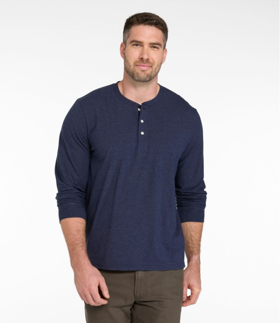Men's Comfort Stretch Performance® Pima Tee, Long-Sleeve Henley / L.L.Bean