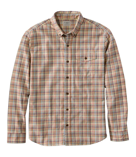 Men's Brushed Jaspé Twill Shirt, Plaid, Traditional Untucked Fit / L.L.Bean