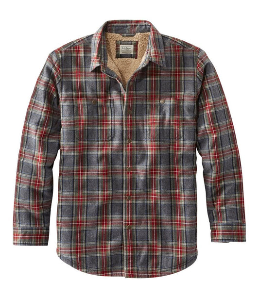 Men's Sherpa-Lined Scotch Plaid Shirt, Slightly Fitted / L.L.Bean