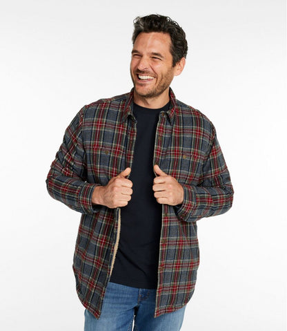 Men's Sherpa-Lined Scotch Plaid Shirt, Slightly Fitted / L.L.Bean