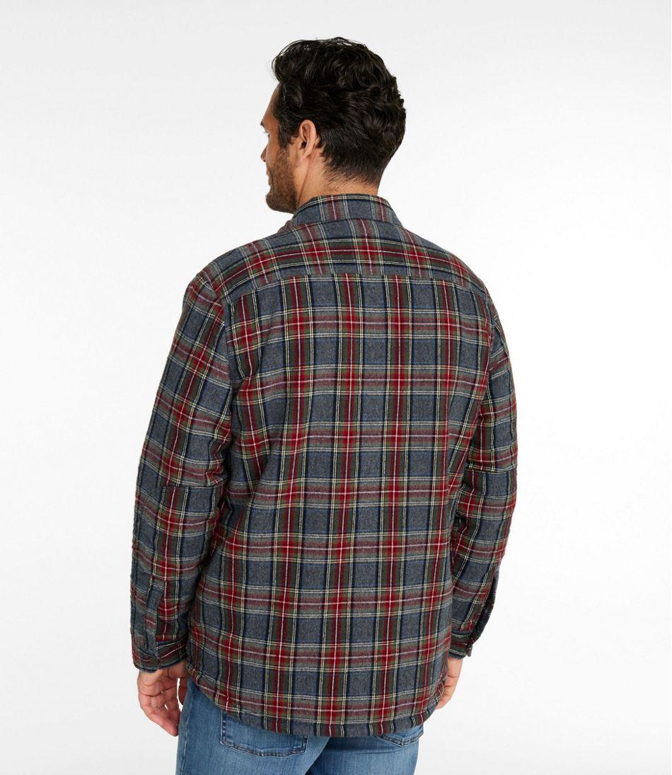 Men's Sherpa-Lined Scotch Plaid Shirt, Slightly Fitted / L.L.Bean