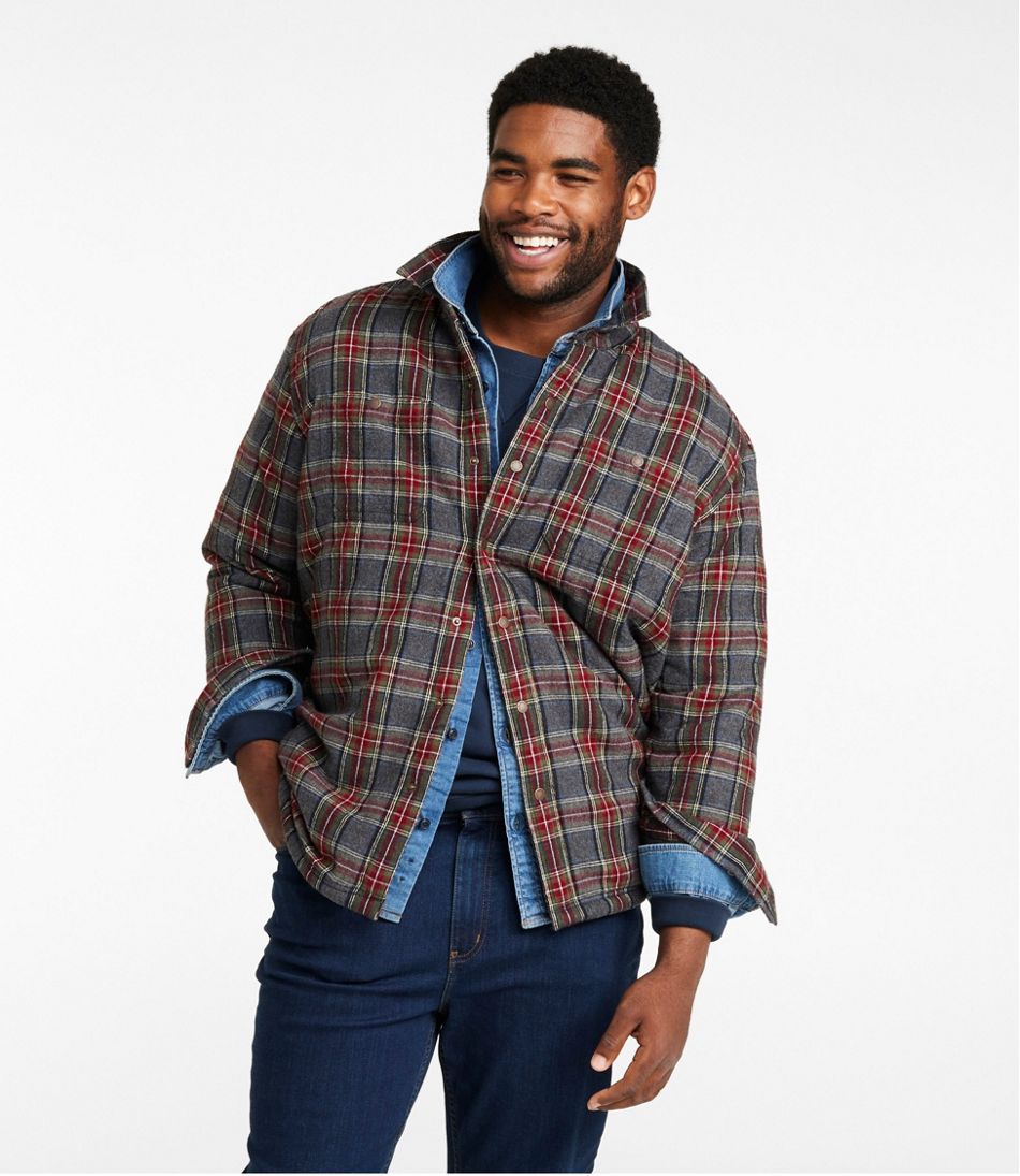 Men's Sherpa-Lined Scotch Plaid Shirt, Slightly Fitted / L.L.Bean