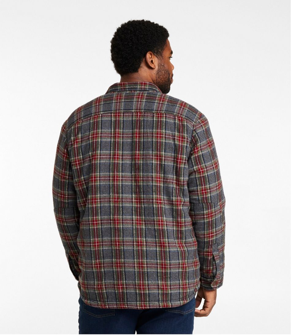 Men's Sherpa-Lined Scotch Plaid Shirt, Slightly Fitted / L.L.Bean