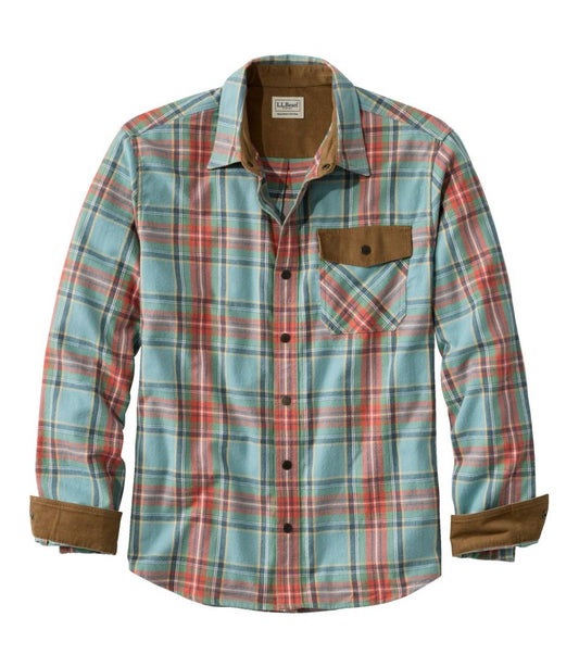 Men's Scotch Plaid Flannel Shirt, Snap-Front, Slightly Fitted Untucked Fit / L.L.Bean