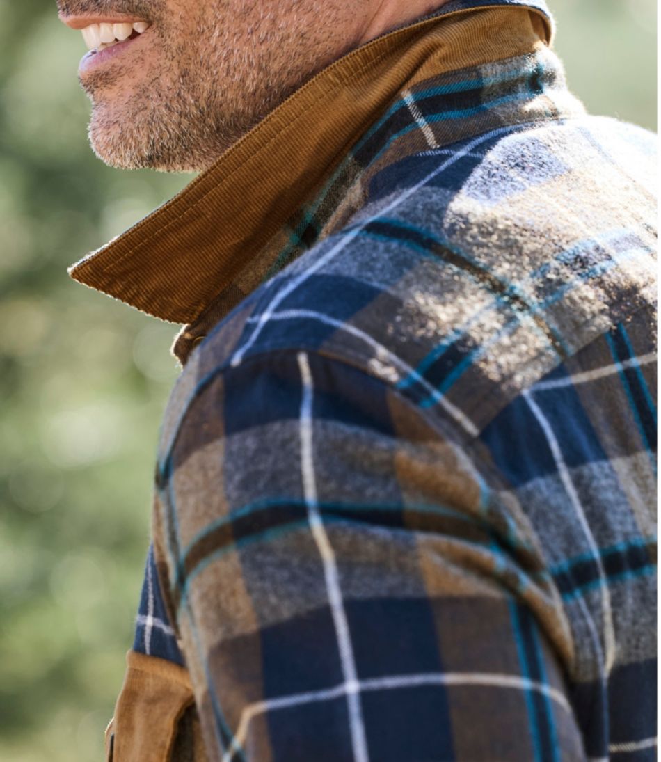 Men's Scotch Plaid Flannel Shirt, Snap-Front, Slightly Fitted Untucked Fit / L.L.Bean