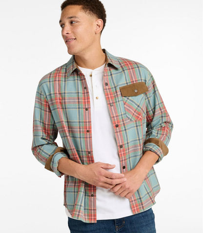 Men's Scotch Plaid Flannel Shirt, Snap-Front, Slightly Fitted Untucked Fit / L.L.Bean