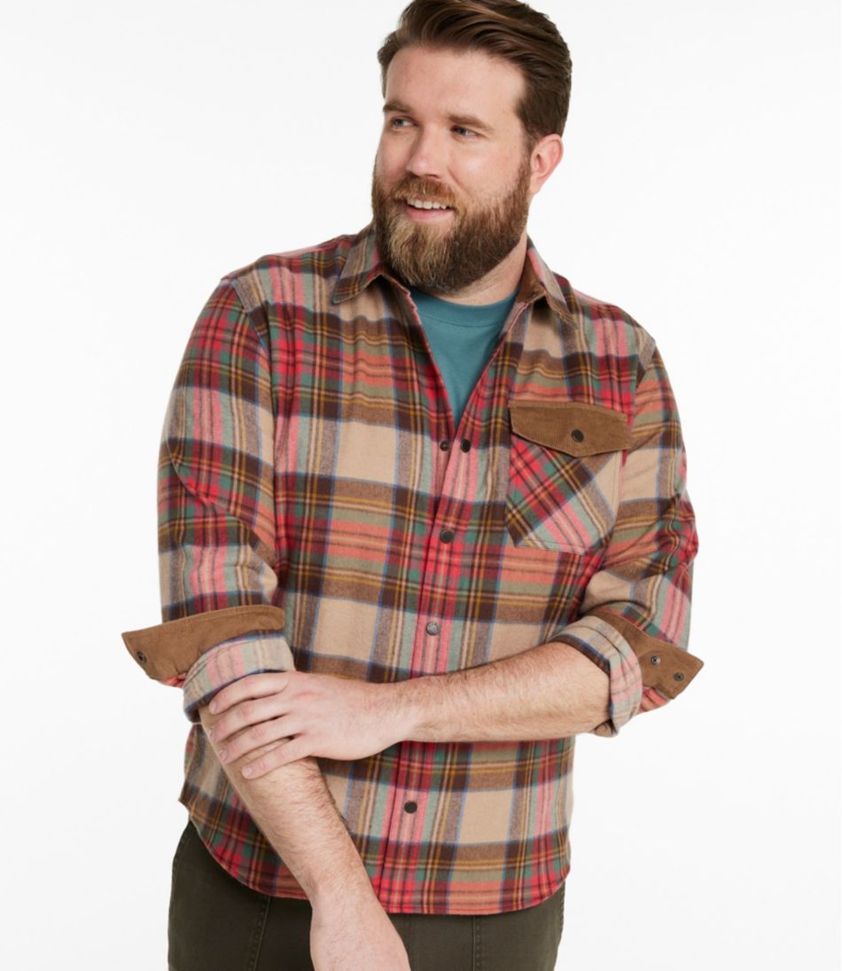 Men's Scotch Plaid Flannel Shirt, Snap-Front, Slightly Fitted Untucked Fit / L.L.Bean