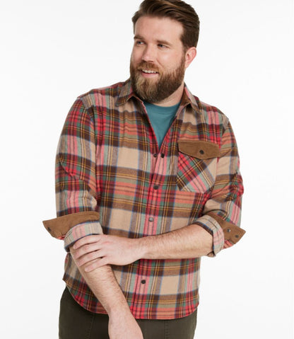 Men's Scotch Plaid Flannel Shirt, Snap-Front, Slightly Fitted Untucked Fit / L.L.Bean