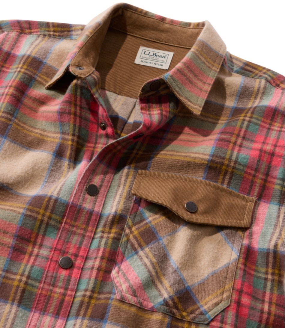 Men's Scotch Plaid Flannel Shirt, Snap-Front, Slightly Fitted Untucked Fit / L.L.Bean