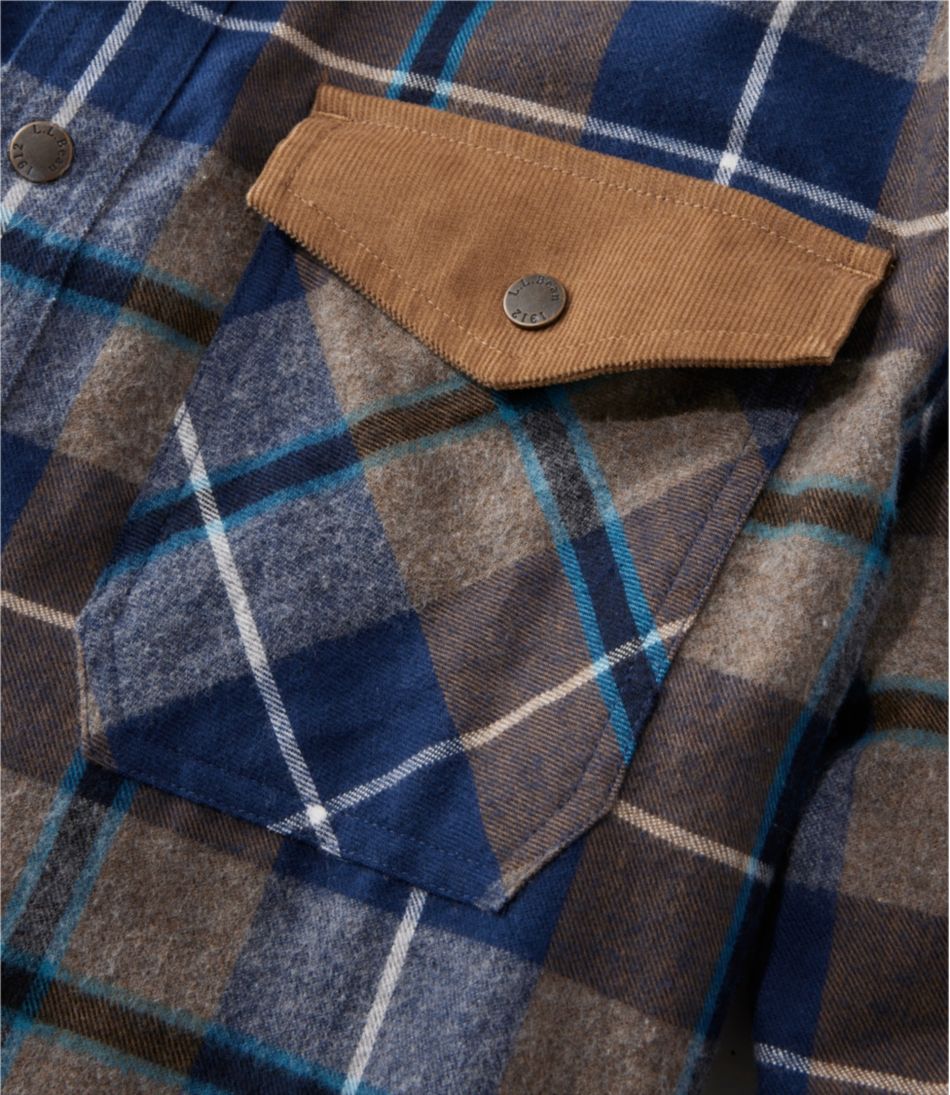 Men's Scotch Plaid Flannel Shirt, Snap-Front, Slightly Fitted Untucked Fit / L.L.Bean