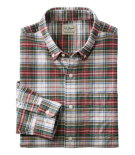 Men's Comfort Stretch® Oxford Shirt, Traditional Untucked Fit, Plaid / L.L.Bean