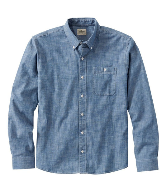 Men's Comfort Stretch® Chambray Shirt, Traditional Untucked Fit, Long-Sleeve / L.L.Bean