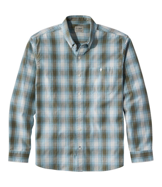 Men's Comfort Stretch® Chambray Shirt, Traditional Untucked Fit, Long-Sleeve, Print / L.L.Bean