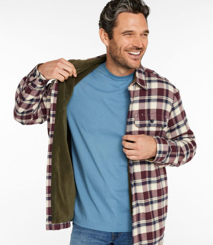 Men's Fleece-Lined Flannel Shirt, Traditional Fit / L.L.Bean