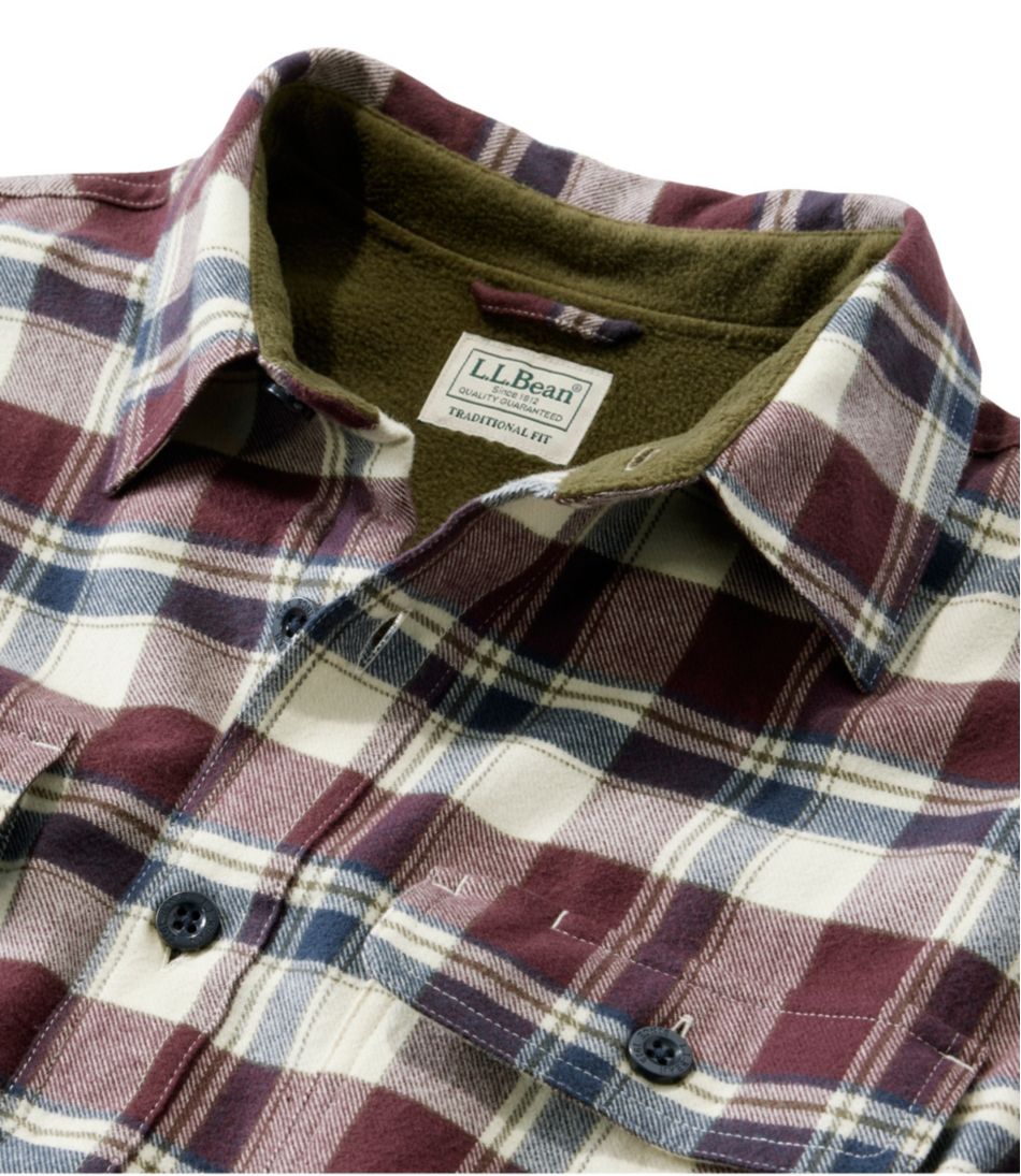 Men's Fleece-Lined Flannel Shirt, Traditional Fit / L.L.Bean