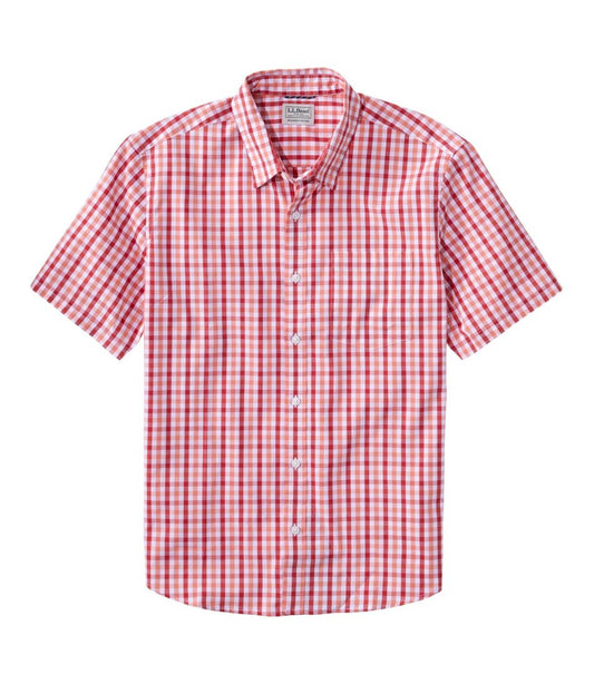 Men's Comfort Stretch Performance® Shirt, Short-Sleeve, Slightly Fitted Untucked Fit, Plaid / L.L.Bean
