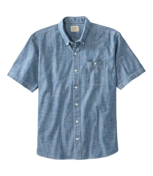 Men's Comfort Stretch® Chambray Shirt, Traditional Untucked Fit, Short-Sleeve / L.L.Bean