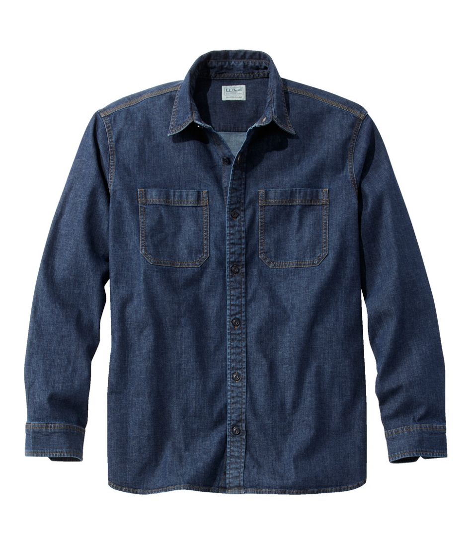 Men's BeanFlex® Denim Shirt, Traditional Untucked Fit / L.L.Bean