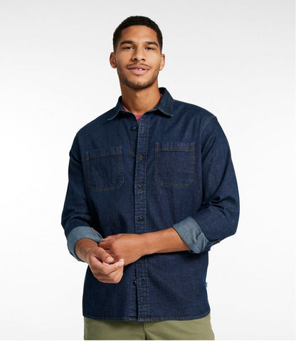Men's BeanFlex® Denim Shirt, Traditional Untucked Fit / L.L.Bean