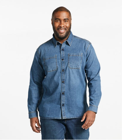 Men's BeanFlex® Denim Shirt, Traditional Untucked Fit / L.L.Bean