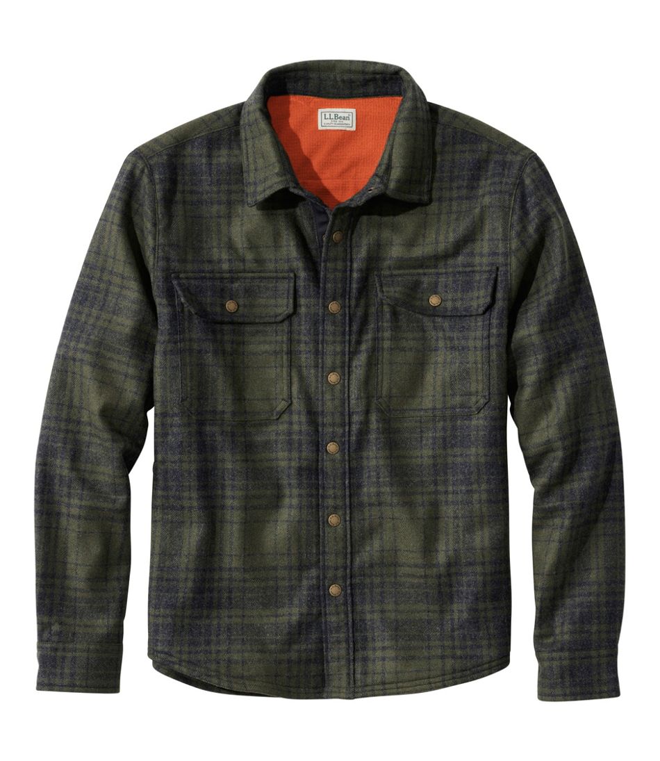 Men's Maine Guide Lightweight Lined Wool Field Shirt, Plaid / L.L.Bean