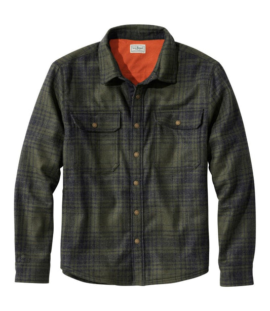 Men's Maine Guide Lightweight Lined Wool Field Shirt, Plaid / L.L.Bean