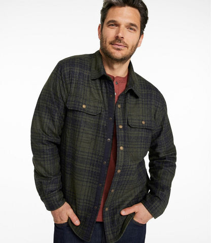 Men's Maine Guide Lightweight Lined Wool Field Shirt, Plaid / L.L.Bean