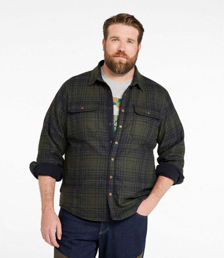 Men's Maine Guide Lightweight Lined Wool Field Shirt, Plaid / L.L.Bean